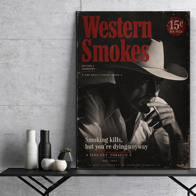 Ретро-постер с ковбоем, винтаж – обзор и цена Vape Decoration